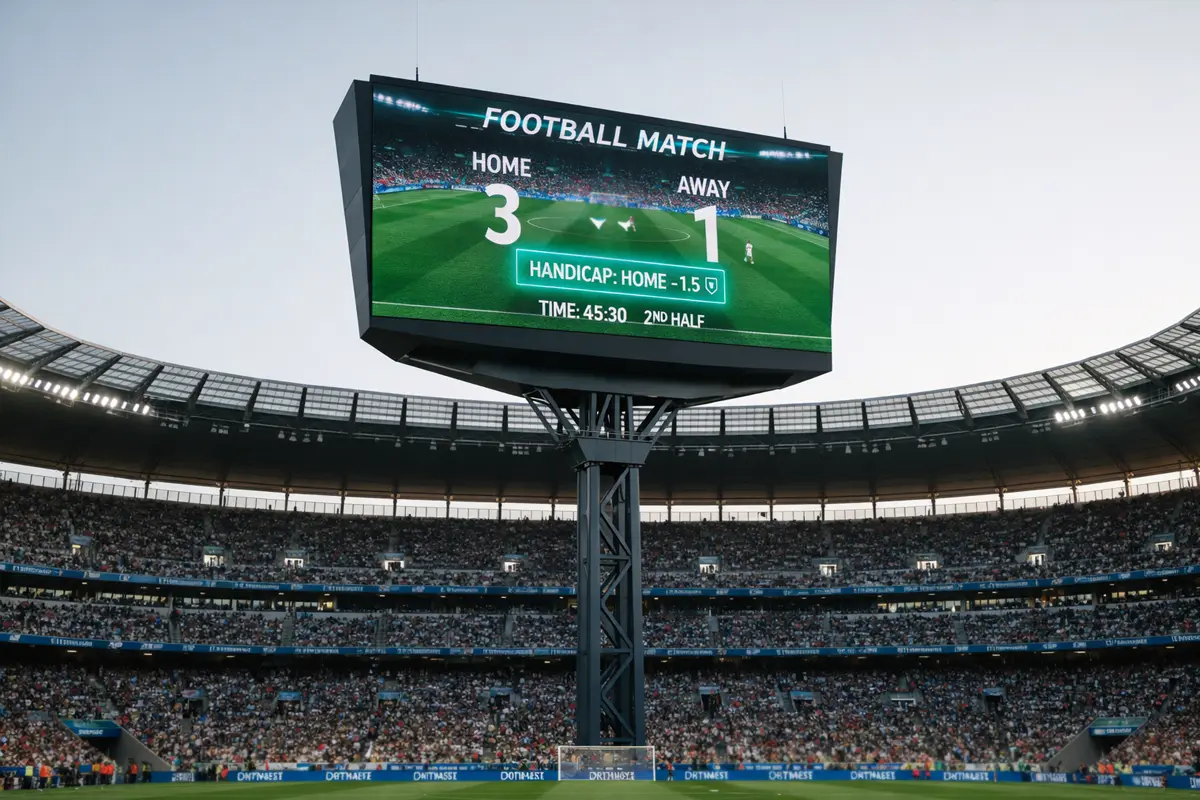 Scorebord met virtuele handicap aanduiding