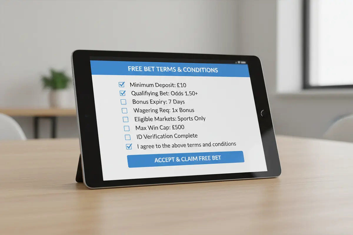Checklist met voorwaarden op tablet scherm