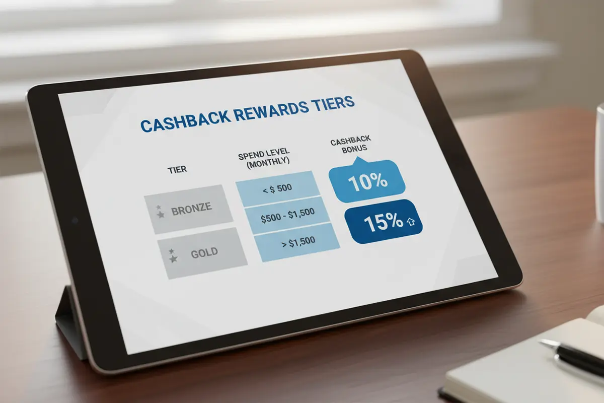 Grafiek met verschillende cashback percentages