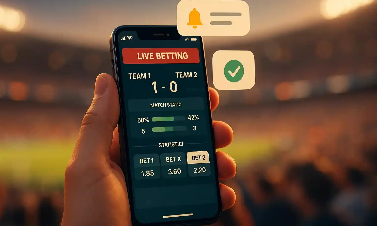 Mobiel live wedden via smartphone app met notificaties
